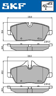 VKBP80079 SKF Комплект тормозных колодок, дисковый тормоз