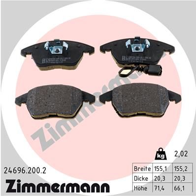 246962002 ZIMMERMANN Комплект тормозных колодок, дисковый тормоз