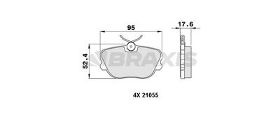 AA0224 BRAXIS Комплект тормозных колодок, дисковый тормоз