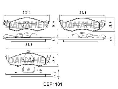 DBP1181 DANAHER Комплект тормозных колодок, дисковый тормоз