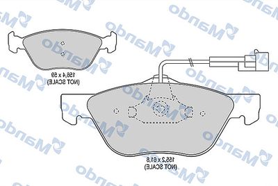 MBF015352 MANDO Комплект тормозных колодок, дисковый тормоз