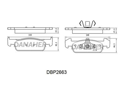 DBP2663 DANAHER Комплект тормозных колодок, дисковый тормоз
