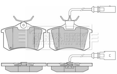 BBP2445 BORG & BECK Комплект тормозных колодок, дисковый тормоз