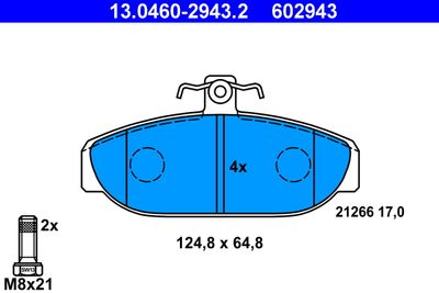 13046029432 ATE Комплект тормозных колодок, дисковый тормоз