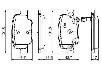 0986494404 BOSCH Комплект тормозных колодок, дисковый тормоз