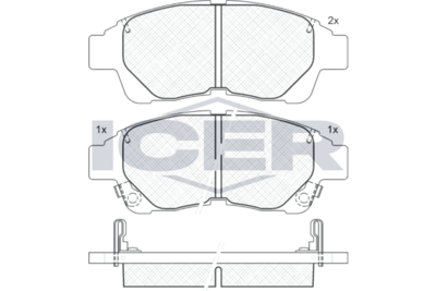 181210 ICER Комплект тормозных колодок, дисковый тормоз
