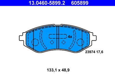 13046058992 ATE Комплект тормозных колодок, дисковый тормоз