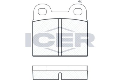 180038 ICER Комплект тормозных колодок, дисковый тормоз