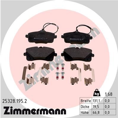 253281952 ZIMMERMANN Комплект тормозных колодок, дисковый тормоз