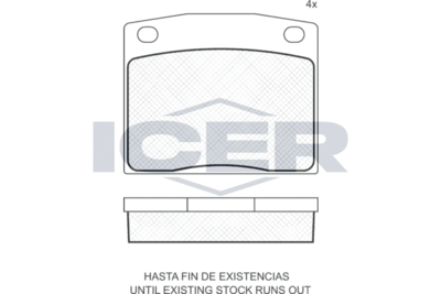 180194 ICER Комплект тормозных колодок, дисковый тормоз