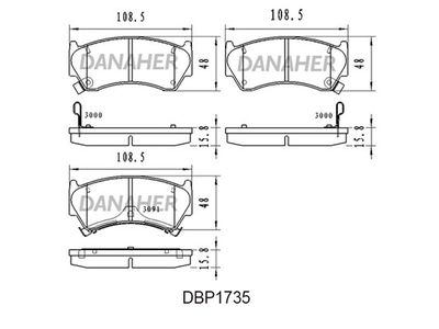 DBP1735 DANAHER Комплект тормозных колодок, дисковый тормоз