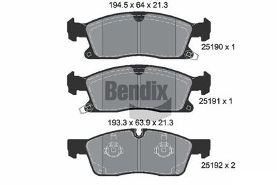 BPD2232 BENDIX Braking Комплект тормозных колодок, дисковый тормоз