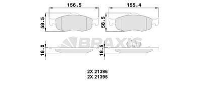 AA0112 BRAXIS Комплект тормозных колодок, дисковый тормоз