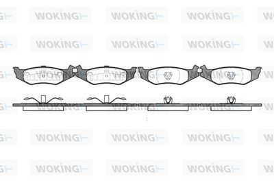 P593300 WOKING Комплект тормозных колодок, дисковый тормоз