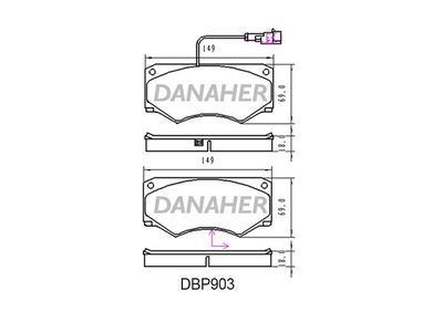 DBP903 DANAHER Комплект тормозных колодок, дисковый тормоз