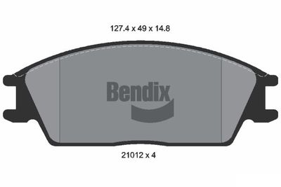 BPD1539 BENDIX Braking Комплект тормозных колодок, дисковый тормоз