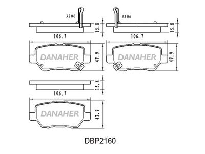 DBP2160 DANAHER Комплект тормозных колодок, дисковый тормоз