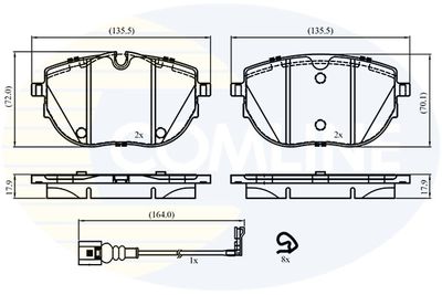 CBP22867 COMLINE Комплект тормозных колодок, дисковый тормоз