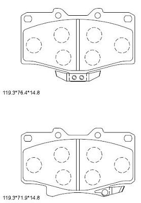 KD2204 ASIMCO Комплект тормозных колодок, дисковый тормоз