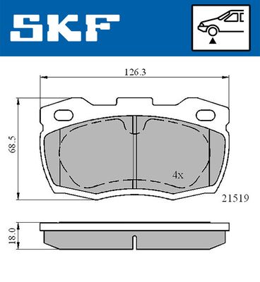 VKBP80435 SKF Комплект тормозных колодок, дисковый тормоз