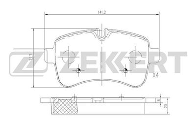 BS2822 ZEKKERT Комплект тормозных колодок, дисковый тормоз