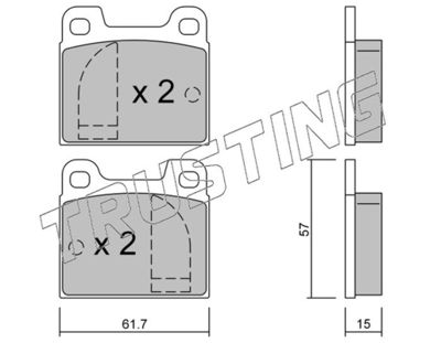 0090 TRUSTING Комплект тормозных колодок, дисковый тормоз