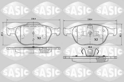 6216068 SASIC Комплект тормозных колодок, дисковый тормоз