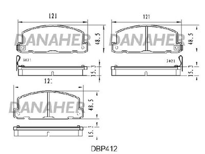 DBP412 DANAHER Комплект тормозных колодок, дисковый тормоз