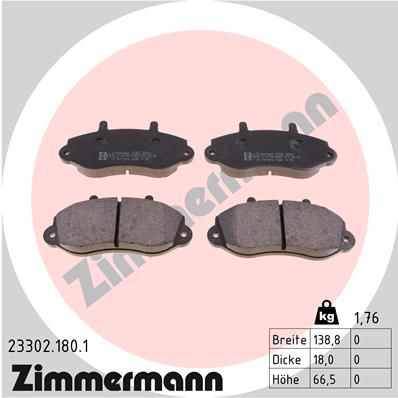 233021801 ZIMMERMANN Комплект тормозных колодок, дисковый тормоз