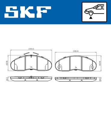 VKBP80526 SKF Комплект тормозных колодок, дисковый тормоз