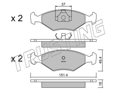 0592 TRUSTING Комплект тормозных колодок, дисковый тормоз