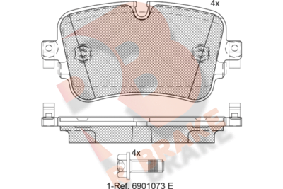 RB2248 R BRAKE Комплект тормозных колодок, дисковый тормоз