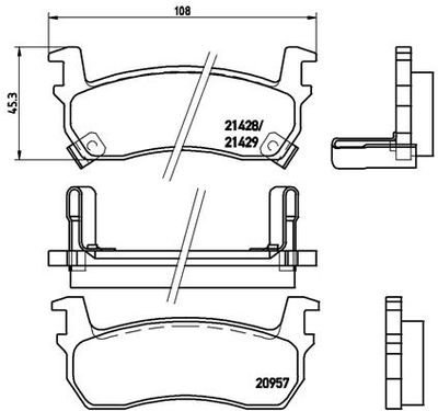 P56057 BREMBO Комплект тормозных колодок, дисковый тормоз