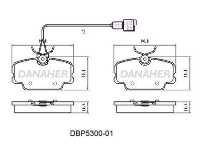 DBP530001 DANAHER Комплект тормозных колодок, дисковый тормоз