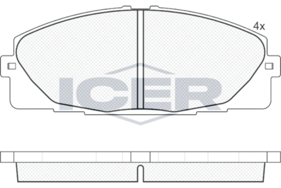 141931 ICER Комплект тормозных колодок, дисковый тормоз