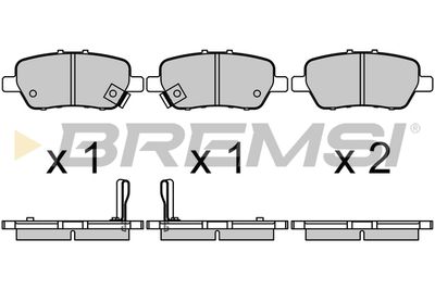 BP3682 BREMSI Комплект тормозных колодок, дисковый тормоз