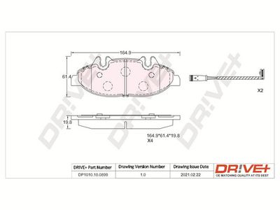 DP1010100899 Dr!ve+ Комплект тормозных колодок, дисковый тормоз