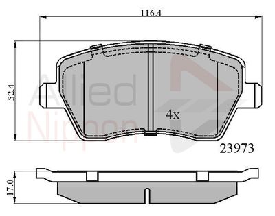 ADB0984 COMLINE Комплект тормозных колодок, дисковый тормоз