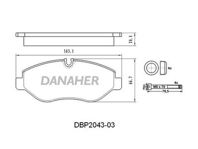 DBP204303 DANAHER Комплект тормозных колодок, дисковый тормоз