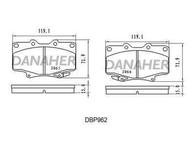 DBP962 DANAHER Комплект тормозных колодок, дисковый тормоз