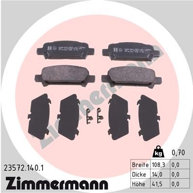 235721401 ZIMMERMANN Комплект тормозных колодок, дисковый тормоз