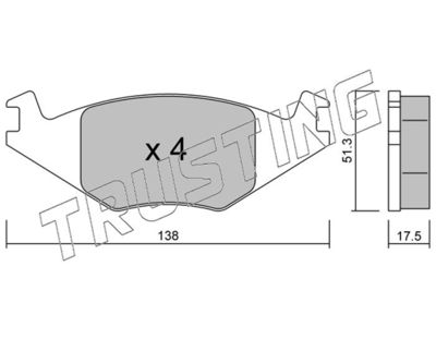 0490 TRUSTING Комплект тормозных колодок, дисковый тормоз