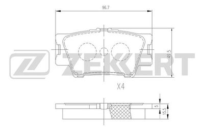 BS2715 ZEKKERT Комплект тормозных колодок, дисковый тормоз