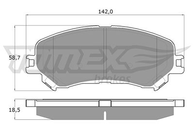 TX1825 TOMEX Brakes Комплект тормозных колодок, дисковый тормоз