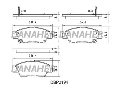 DBP2194 DANAHER Комплект тормозных колодок, дисковый тормоз
