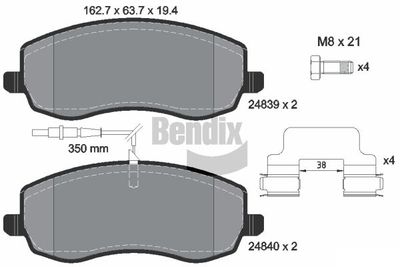 BPD2199 BENDIX Braking Комплект тормозных колодок, дисковый тормоз