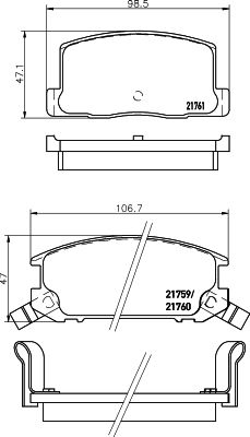 8DB355028991 HELLA Комплект тормозных колодок, дисковый тормоз