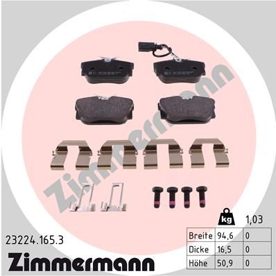 232241653 ZIMMERMANN Комплект тормозных колодок, дисковый тормоз