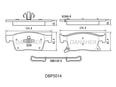 DBP5014 DANAHER Комплект тормозных колодок, дисковый тормоз