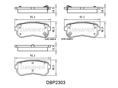 DBP2303 DANAHER Комплект тормозных колодок, дисковый тормоз